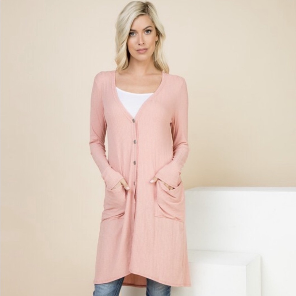 Plus Size Button Uo Cardigan